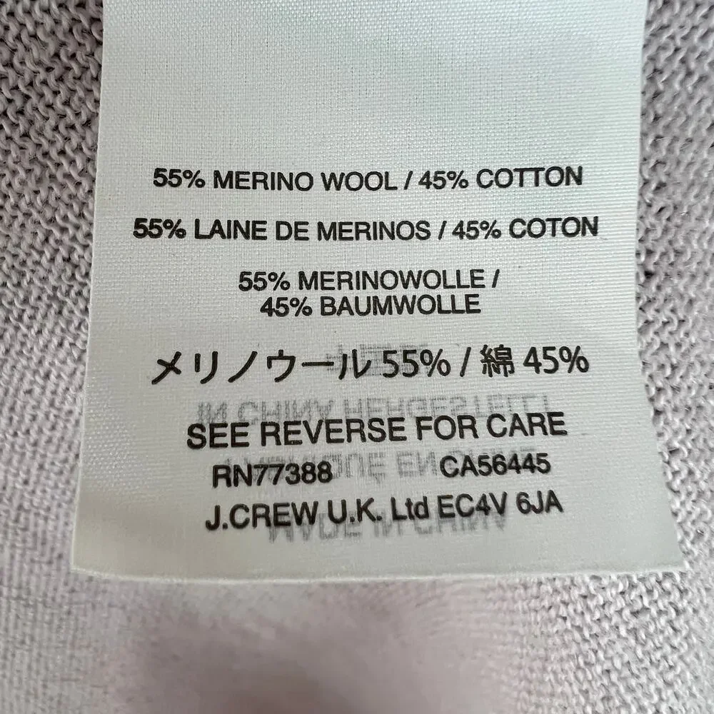 J Crew Light Pink Merino Wool Cotton V-Neck Sweater Long Sleeve XS FLAW